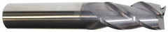Accupro - 11/16", 1" LOC, 3/4" Shank Diam, 3" OAL, 3 Flute, Solid Carbide Square End Mill - Single End, AlTiN Finish, Spiral Flute, 40° Helix, Centercutting, Right Hand Cut, Right Hand Flute - Americas Industrial Supply