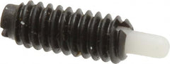 Jergens - 1/4-20, 5/8" Thread Length, 3/16" Plunger Projection, Steel Threaded Spring Plunger - 0.119" Max Plunger Diam, 5/8" Plunger Length, 0.3 Lb Init End Force, 3.5 Lb Final End Force - Americas Industrial Supply