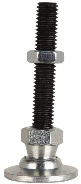 Jergens - 3/4-10 Bolt Thread, Studded Pivotal Stud Mount Leveling Pad & Mount - 10,000 Max Lb Capacity, 3" Base Diam - Americas Industrial Supply