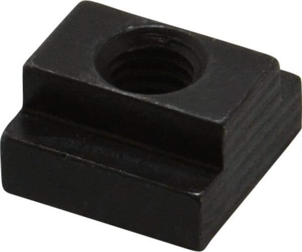 Jergens - 3/8-16 Blind Tapped T Slot Nut - 1/2" Slot Width, 7/8 x 9/32" Base Width x Height, 7/8 x 1/2" OAL x Height - Americas Industrial Supply