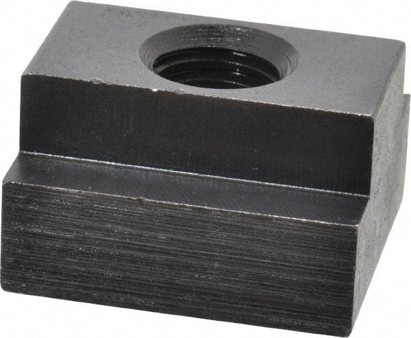 Jergens - 1/2-13 Blind Tapped T Slot Nut - 11/16" Slot Width, 1-1/8 x 7/16" Base Width x Height, 1-1/4 x 3/4" OAL x Height - Americas Industrial Supply