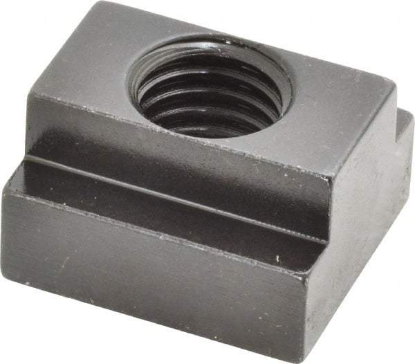 Jergens - 5/8-11 Blind Tapped T Slot Nut - 11/16" Slot Width, 1-1/8 x 7/16" Base Width x Height, 1-1/4 x 3/4" OAL x Height - Americas Industrial Supply