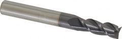 Accupro - 19/64", 3/4" LOC, 5/16" Shank Diam, 2-1/2" OAL, 3 Flute, Solid Carbide Square End Mill - Single End, AlTiN Finish, Spiral Flute, 40° Helix, Centercutting, Right Hand Cut, Right Hand Flute - Americas Industrial Supply