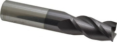 Accupro - 3/4", 1-1/2" LOC, 3/4" Shank Diam, 4" OAL, 3 Flute, Solid Carbide Square End Mill - Single End, AlTiN Finish, Spiral Flute, 40° Helix, Centercutting, Right Hand Cut, Right Hand Flute - Americas Industrial Supply