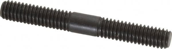 Jergens - 5/16-18 2-1/2" OAL Equal Double Threaded Stud - Alloy Steel, Black Oxide Finish, 15/16" Equal Thread Length - Americas Industrial Supply