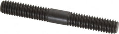 Jergens - 5/16-18 2-1/2" OAL Equal Double Threaded Stud - Alloy Steel, Black Oxide Finish, 15/16" Equal Thread Length - Americas Industrial Supply
