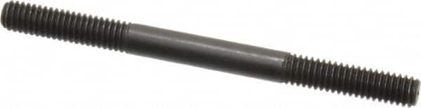 Jergens - 5/16-18 4" OAL Equal Double Threaded Stud - Alloy Steel, Black Oxide Finish, 1-1/8" Equal Thread Length - Americas Industrial Supply