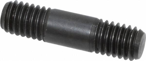 Jergens - 3/8-16 1-1/2" OAL Equal Double Threaded Stud - Alloy Steel, Black Oxide Finish, 3/8" Equal Thread Length - Americas Industrial Supply