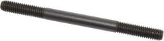 Jergens - 3/8-16 5" OAL Equal Double Threaded Stud - Alloy Steel, Black Oxide Finish, 1-1/4" Equal Thread Length - Americas Industrial Supply