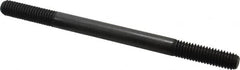 Jergens - 3/8-16 5-1/2" OAL Equal Double Threaded Stud - Alloy Steel, Black Oxide Finish, 1-1/4" Equal Thread Length - Americas Industrial Supply