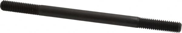 Jergens - 3/8-16 6" OAL Equal Double Threaded Stud - Alloy Steel, Black Oxide Finish, 1-1/4" Equal Thread Length - Americas Industrial Supply