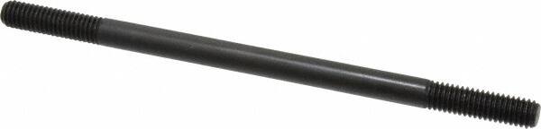 Jergens - 3/8-16 7" OAL Equal Double Threaded Stud - Alloy Steel, Black Oxide Finish, 1-1/4" Equal Thread Length - Americas Industrial Supply