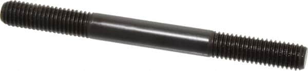 Jergens - 1/2-13 5-1/2" OAL Equal Double Threaded Stud - Alloy Steel, Black Oxide Finish, 1-1/2" Equal Thread Length - Americas Industrial Supply