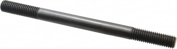 Jergens - 1/2-13 7" OAL Equal Double Threaded Stud - Alloy Steel, Black Oxide Finish, 1-1/2" Equal Thread Length - Americas Industrial Supply