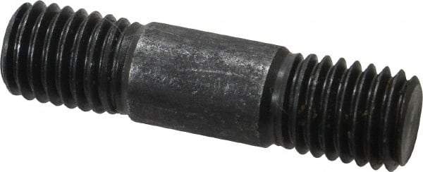 Jergens - 5/8-11 2-1/2" OAL Equal Double Threaded Stud - Alloy Steel, Black Oxide Finish, 13/16" Equal Thread Length - Americas Industrial Supply