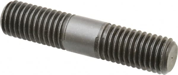 Jergens - 5/8-11 3" OAL Equal Double Threaded Stud - Alloy Steel, Black Oxide Finish, 1-1/16" Equal Thread Length - Americas Industrial Supply