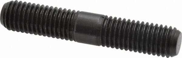 Jergens - 5/8-11 3-1/2" OAL Equal Double Threaded Stud - Alloy Steel, Black Oxide Finish, 1-5/16" Equal Thread Length - Americas Industrial Supply