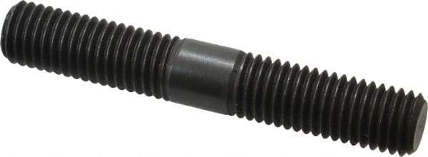Jergens - 5/8-11 4" OAL Equal Double Threaded Stud - Alloy Steel, Black Oxide Finish, 1-9/16" Equal Thread Length - Americas Industrial Supply