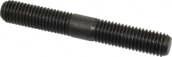 Jergens - 5/8-11 4-1/2" OAL Equal Double Threaded Stud - Alloy Steel, Black Oxide Finish, 1-3/4" Equal Thread Length - Americas Industrial Supply