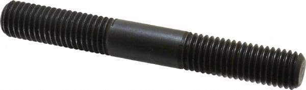 Jergens - 5/8-11 5" OAL Equal Double Threaded Stud - Alloy Steel, Black Oxide Finish, 1-3/4" Equal Thread Length - Americas Industrial Supply