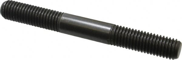 Jergens - 5/8-11 5-1/2" OAL Equal Double Threaded Stud - Alloy Steel, Black Oxide Finish, 1-3/4" Equal Thread Length - Americas Industrial Supply