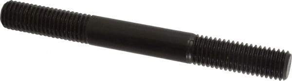 Jergens - 5/8-11 6" OAL Equal Double Threaded Stud - Alloy Steel, Black Oxide Finish, 1-3/4" Equal Thread Length - Americas Industrial Supply