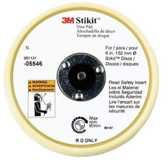 3M - 6" Diam Adhesive/PSA Disc Backing Pad - Soft Density, 10,000 RPM - Americas Industrial Supply