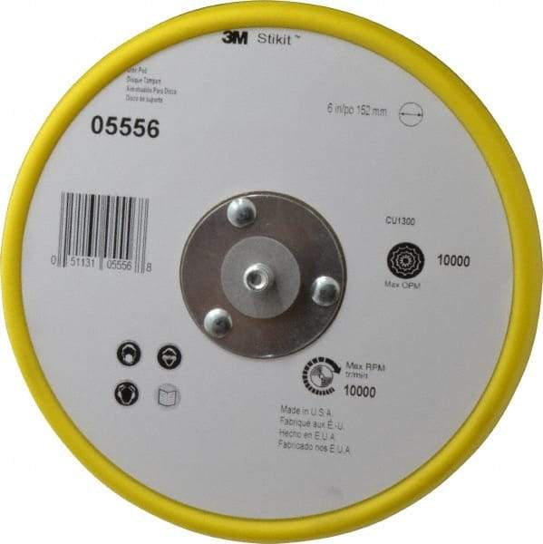 3M - 6" Diam Adhesive/PSA Disc Backing Pad - Medium Density, 10,000 RPM - Americas Industrial Supply
