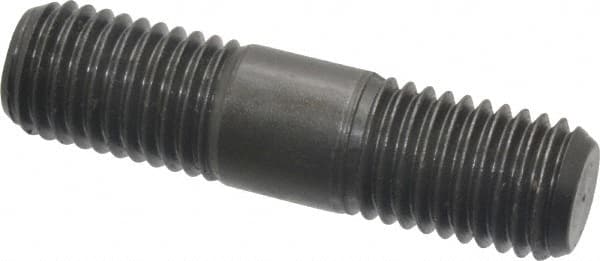 Jergens - 3/4-10 3" OAL Equal Double Threaded Stud - Alloy Steel, Black Oxide Finish, 15/16" Equal Thread Length - Americas Industrial Supply