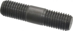 Jergens - 3/4-10 3" OAL Equal Double Threaded Stud - Alloy Steel, Black Oxide Finish, 15/16" Equal Thread Length - Americas Industrial Supply