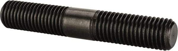 Jergens - 3/4-10 4-1/2" OAL Equal Double Threaded Stud - Alloy Steel, Black Oxide Finish, 1-11/16" Equal Thread Length - Americas Industrial Supply