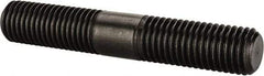 Jergens - 3/4-10 4-1/2" OAL Equal Double Threaded Stud - Alloy Steel, Black Oxide Finish, 1-11/16" Equal Thread Length - Americas Industrial Supply
