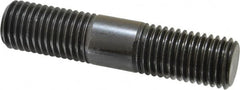Jergens - 7/8-9 4" OAL Equal Double Threaded Stud - Alloy Steel, Black Oxide Finish, 1-13/32" Equal Thread Length - Americas Industrial Supply