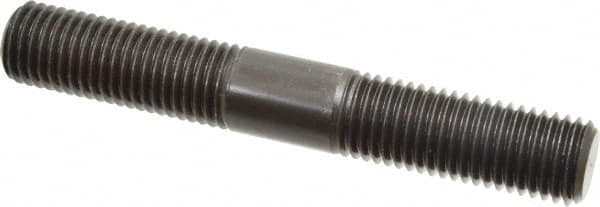 Jergens - 7/8-9 6" OAL Equal Double Threaded Stud - Alloy Steel, Black Oxide Finish, 2-1/4" Equal Thread Length - Americas Industrial Supply