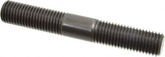 Jergens - 7/8-9 6" OAL Equal Double Threaded Stud - Alloy Steel, Black Oxide Finish, 2-1/4" Equal Thread Length - Americas Industrial Supply