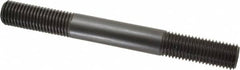 Jergens - 7/8-9 8" OAL Equal Double Threaded Stud - Alloy Steel, Black Oxide Finish, 2-1/4" Equal Thread Length - Americas Industrial Supply