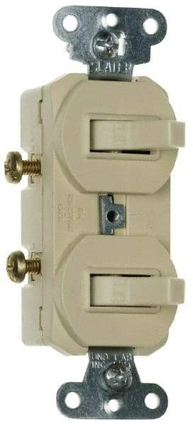 Pass & Seymour - 1 Pole, 120/277 VAC, 15 Amp, Flush Mounted, Self Grounding, Tamper Resistant Duplex Switch - NonNEMA Configuration, 2 Switch, Side Wiring, UL Listed 20 Standard - Americas Industrial Supply