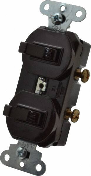 Pass & Seymour - 1 Pole, 120/277 VAC, 15 Amp, Flush Mounted, Self Grounding, Tamper Resistant Duplex Switch - NonNEMA Configuration, 2 Switch, Side Wiring, UL Listed 20 Standard - Americas Industrial Supply