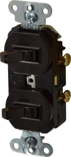 Pass & Seymour - 1 Pole, 120/277 VAC, 20 Amp, Flush Mounted, Ungrounded, Tamper Resistant Duplex Switch - NonNEMA Configuration, 2 Switch, Side Wiring, UL Listed 20 Standard - Americas Industrial Supply