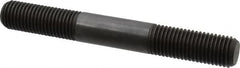 Jergens - 1-8 8" OAL Equal Double Threaded Stud - Alloy Steel, Black Oxide Finish, 2-1/2" Equal Thread Length - Americas Industrial Supply