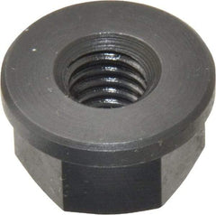 Jergens - 3/8-16, 7/8" Flange Diam, 1/2" High, 11/16" Across Flats, Flange Nut - Grade Low Carbon Steel Steel, Black Oxide Finish, 1/8" Flange Height, TCMA - Americas Industrial Supply