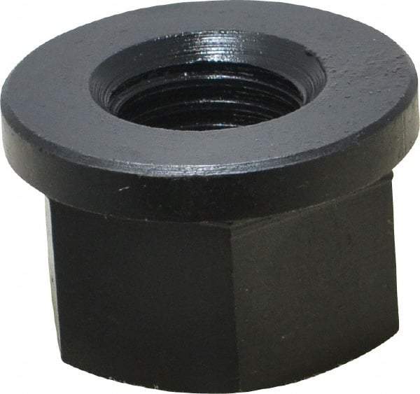 Jergens - 7/8-9, 1-3/4" Flange Diam, 1-1/8" High, 1-7/16" Across Flats, Flange Nut - Grade Low Carbon Steel Steel, Black Oxide Finish, 1/4" Flange Height, TCMA - Americas Industrial Supply