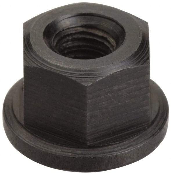 Jergens - 3/4-10 Steel Black Oxide Spherical Flange Nut - 3/4" High, 1-5/8" Diam x 1/4" High Flange, 2-1/2" Radius - Americas Industrial Supply