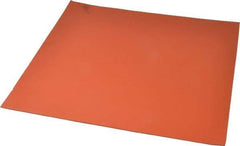Made in USA - 12" Long, 12" Wide, 1/16" Thick, Silicone Rubber Foam Sheet - 35 to 45 Durometer, Orange-Red, -60 to 600°F, 650 psi Tensile Strength, Plain Backing, Stock Length - Americas Industrial Supply