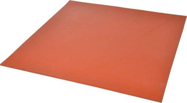 Made in USA - 12" Long, 12" Wide, 1/8" Thick, Silicone Rubber Foam Sheet - 35 to 45 Durometer, Orange-Red, -60 to 600°F, 650 psi Tensile Strength, Plain Backing, Stock Length - Americas Industrial Supply