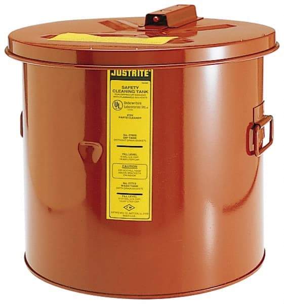 Justrite - Bench Top Solvent-Based Parts Washer - 5 Gal Max Operating Capacity, Steel Tank, 330.2mm High x 13-3/4" Wide - Americas Industrial Supply