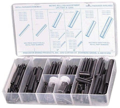 Precision Brand - 287 Piece, 1.5 to 10mm Pin Diam, Spring Pin Assortment - 1.5 to 80mm Long, Steel - Americas Industrial Supply