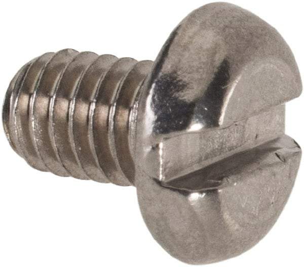 Value Collection - M4x0.70 Metric Coarse, 6mm Length Under Head Slotted Drive Machine Screw - Pan Head, Grade 18-8 & A2 Stainless Steel, Uncoated, Without Washer - Americas Industrial Supply