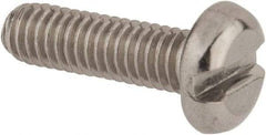 Value Collection - M4x0.70 Metric Coarse, 14mm Length Under Head Slotted Drive Machine Screw - Pan Head, Grade 18-8 & A2 Stainless Steel, Uncoated, Without Washer - Americas Industrial Supply