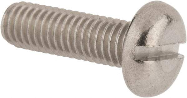 Value Collection - M5x0.80 Metric Coarse, 16mm Length Under Head Slotted Drive Machine Screw - Pan Head, Grade 18-8 & A2 Stainless Steel, Uncoated, Without Washer - Americas Industrial Supply